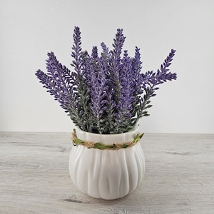Levendula kerámia kaspóban - otthon & életmód - virágdekoráció - virágdíszek - virágdísz kaspóban - Meska.hu