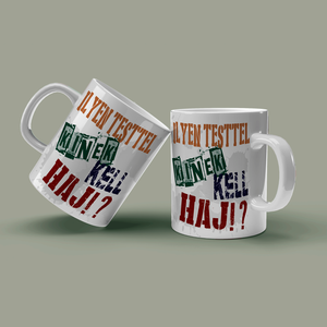 Ilyen testtel kinek kell haj? kerámia bögre, Otthon & Életmód, Konyhafelszerelés, tálalás, Tálalás, Bögre & Csésze, Decoupage, transzfer és szalvétatechnika, MESKA