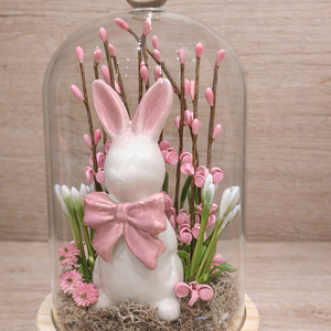 Nyuszi búra alatt - ünnepi díszek, dekorációk - húsvéti díszek és dekorációk - húsvéti asztaldíszek - Meska.hu