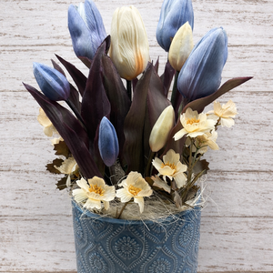 Tulipános asztali dísz - otthon & életmód - virágdekoráció - virágdíszek - asztali virágdísz - Meska.hu