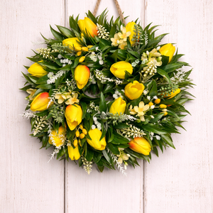 Tulipános koszorú, Otthon & Életmód, Dekoráció, Ajtó- és ablak dekoráció, Ajtódísz & Kopogtató, Mindenmás, MESKA