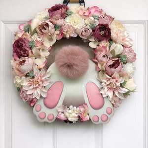 Nyuszis koszorú, Ünnepi díszek, dekorációk, Húsvéti díszek és dekorációk, Húsvéti ajtódísz, kopogtató, Mindenmás, Virágkötés, MESKA