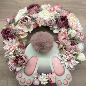 Nyuszis koszorú - ünnepi díszek, dekorációk - húsvéti díszek és dekorációk - húsvéti ajtódísz, kopogtató - Meska.hu