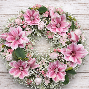 Magnóliás koszorú, Otthon & Életmód, Dekoráció, Ajtó- és ablak dekoráció, Ajtódísz & Kopogtató, Virágkötés, MESKA