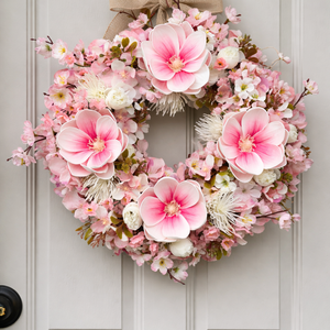 Magnólia koszorú, Otthon & Életmód, Dekoráció, Ajtó- és ablak dekoráció, Ajtódísz & Kopogtató, Virágkötés, MESKA