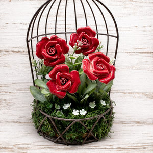 Kalitka kerámia rózsákkal - Meska.hu