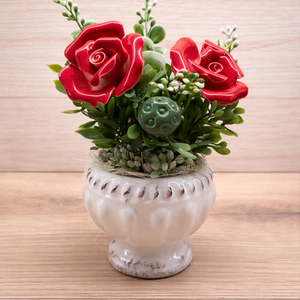 Kerámia rózsás kis kaspó - Meska.hu