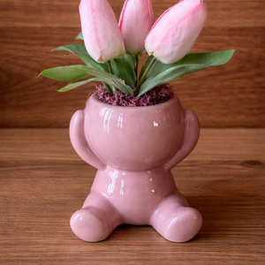 Tulipános kerámia figurák - otthon & életmód - virágdekoráció - virágdíszek - asztali virágdísz - Meska.hu