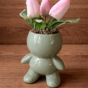 Tulipános kerámia figurák - otthon & életmód - virágdekoráció - virágdíszek - asztali virágdísz - Meska.hu