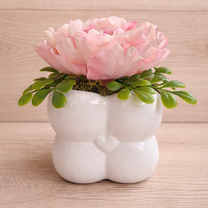 Virág kerámia kaspóban - Meska.hu