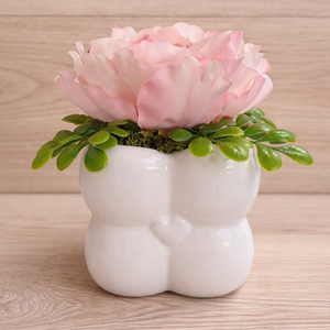 Virág kerámia kaspóban - otthon & életmód - virágdekoráció - virágdíszek - asztali virágdísz - Meska.hu