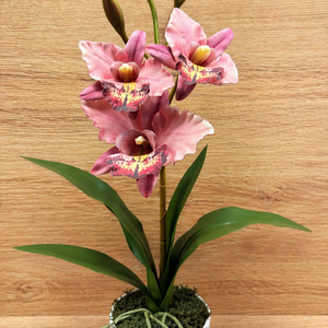 Élethű orchidea kaspóban - otthon & életmód - virágdekoráció - virágdíszek - asztali virágdísz - Meska.hu