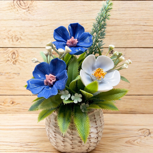 Kerámia virágok kaspóban - Meska.hu