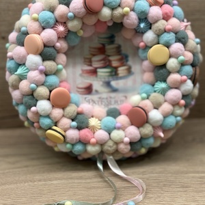 Macaronos puha ajtódísz, Otthon & Életmód, Dekoráció, Ajtó- és ablak dekoráció, Ajtódísz & Kopogtató, Mindenmás, MESKA