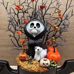 Halloween dísz denevéres bögrében - otthon & életmód - dekoráció - halloween - halloweeni asztaldísz - Meska.hu