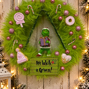 Grincs koszorú - karácsony - karácsonyi lakásdekoráció - karácsonyi ajtódíszek - Meska.hu