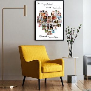 Fotó montázs falikép - szív alakú kivitelben Anyák napjára, Otthon & Életmód, Dekoráció, Kép & Falikép, Poszter, Fotó, grafika, rajz, illusztráció, MESKA