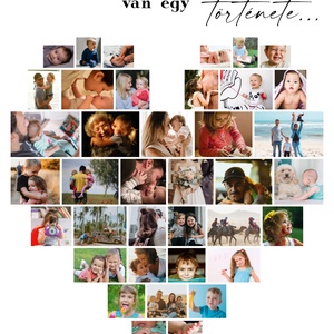 Fotó montázs falikép - szív alakú kivitelben Anyák napjára - otthon & életmód - dekoráció - kép & falikép - poszter - Meska.hu