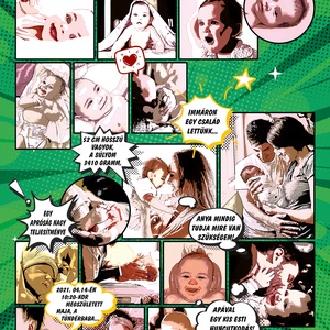Képregény, babaposzter, újszülött baba - otthon & életmód - babaszoba, gyerekszoba - babaszoba kép - Meska.hu