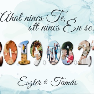 Dátumos-fényképes falikép Valentin napra - otthon & életmód - dekoráció - kép & falikép - plakát - Meska.hu
