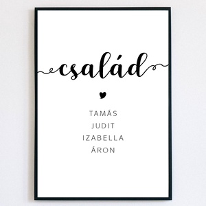 Család feliratú falikép, Otthon & Életmód, Dekoráció, Kép & Falikép, Poszter, Fotó, grafika, rajz, illusztráció, MESKA