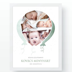 Lufis montázs -  születésnapi fényképes poszter - babaszoba - gyerekszoba - újszülött kép, Otthon & Életmód, Dekoráció, Kép & Falikép, Plakát, Fotó, grafika, rajz, illusztráció, MESKA