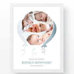 Lufis montázs -  születésnapi fényképes poszter - babaszoba - gyerekszoba - újszülött kép - otthon & életmód - dekoráció - kép & falikép - plakát - Meska.hu