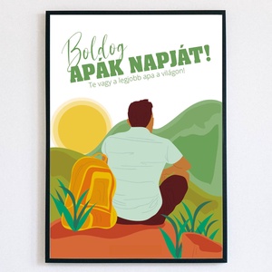 Boldog apák napját! feliratú falikép - Apák napjára, Otthon & Életmód, Dekoráció, Kép & Falikép, Plakát, Fotó, grafika, rajz, illusztráció, MESKA