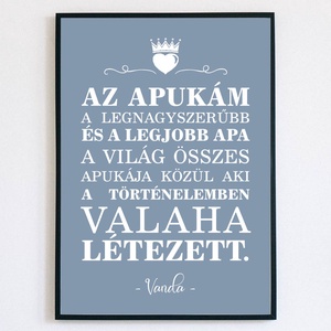 Az én apukám - feliratú falikép - Apák napjára - Meska.hu