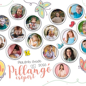 Iskolás, ovis, bölcsi tabló  Pillangó csoport  Ballagásra  falikép, poszter - otthon & életmód - dekoráció - kép & falikép - plakát - Meska.hu