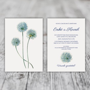 Blue flower - esküvői meghívó, Esküvő, Meghívó & Kártya, Meghívó, Fotó, grafika, rajz, illusztráció, MESKA