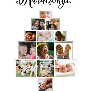 Karácsonyfa montázs, falikép karácsonyra - otthon & életmód - dekoráció - kép & falikép - poszter - Meska.hu