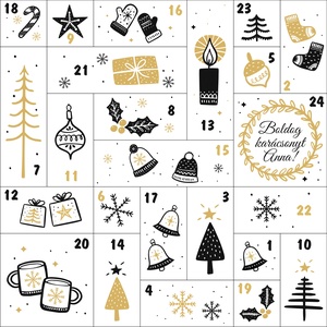 Karácsonyi, névre szóló adventi naptár - karácsony - adventi díszek - adventi naptár - Meska.hu