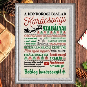 Karácsonyi szabály - karácsonyi falikép, Otthon & Életmód, Dekoráció, Kép & Falikép, Poszter, Fotó, grafika, rajz, illusztráció, MESKA