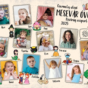 Iskolás, ovis, bölcsi tabló  Mesevár csoport  Ballagásra  falikép, poszter, Otthon & Életmód, Dekoráció, Kép & Falikép, Plakát, Fotó, grafika, rajz, illusztráció, MESKA