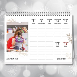2026-os fényképes családi asztali naptár (heti kiosztással) - otthon & életmód - dekoráció - fali és függő dekoráció - falinaptár & öröknaptár - Meska.hu