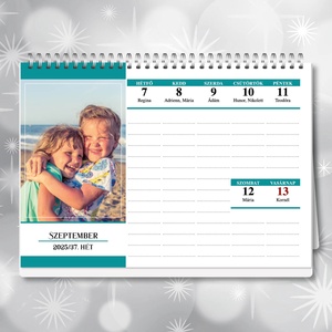 2026-os fényképes családi asztali naptár (heti kiosztással) - otthon & életmód - dekoráció - fali és függő dekoráció - falinaptár & öröknaptár - Meska.hu