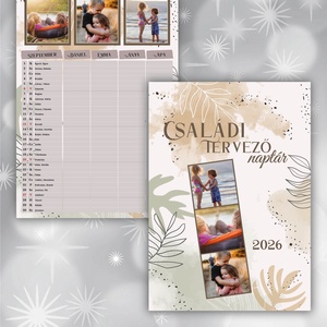 2026-os családi tervező naptár - falinaptár - egyedi fényképes/családi falinaptár - névnapos falinaptár  - Meska.hu