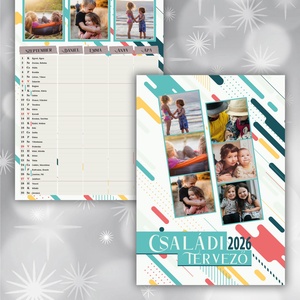 2026-os családi tervező naptár - falinaptár - egyedi fényképes/családi falinaptár - névnapos falinaptár  - Meska.hu