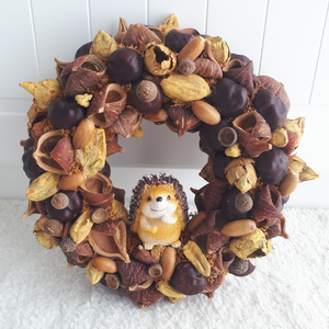 Őszi kopogtató sünivel - Meska.hu