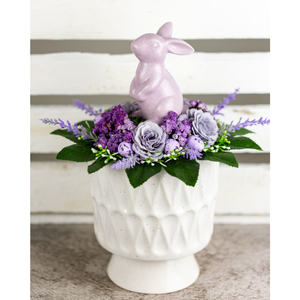 Asztaldísz nyuszival, Otthon & Életmód, Virágdekoráció, Virágdíszek, Asztali virágdísz, Virágkötés, MESKA