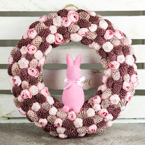 Rózsaszín nyuszis kopogtató - Meska.hu