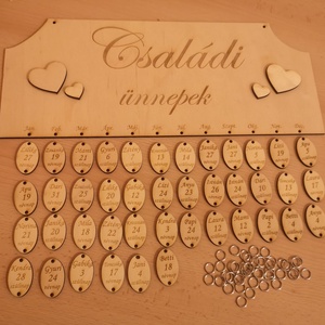 Családi ünnepek tábla - otthon & életmód - dekoráció - fali és függő dekoráció - falinaptár & öröknaptár - Meska.hu