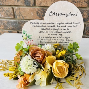 Anyák napi díszek, talpas szív dísz - otthon & életmód - dekoráció - Meska.hu