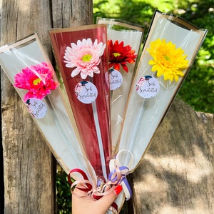 Ballagásra, pedagógusnapra real touch tulipán és gerbera - Meska.hu