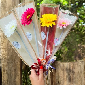 Ballagásra, pedagógusnapra real touch tulipán és gerbera - otthon & életmód - dekoráció - virágdísz és tartó - virágbox, virágdoboz - Meska.hu