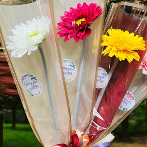 Ballagásra, pedagógusnapra real touch tulipán és gerbera - otthon & életmód - dekoráció - virágdísz és tartó - virágbox, virágdoboz - Meska.hu