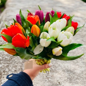 Nőnapi tulipán real touch csokor - otthon & életmód - virágdekoráció - virágok - szálas virág - Meska.hu