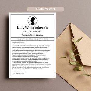 Bridgerton, Lady Whistledown esküvői meghívó - Meska.hu