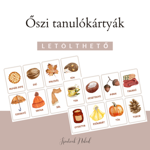 Őszi tanulókártyák, Játék & Sport, Táblajáték és Kártyajáték, Kártya, Fotó, grafika, rajz, illusztráció, MESKA